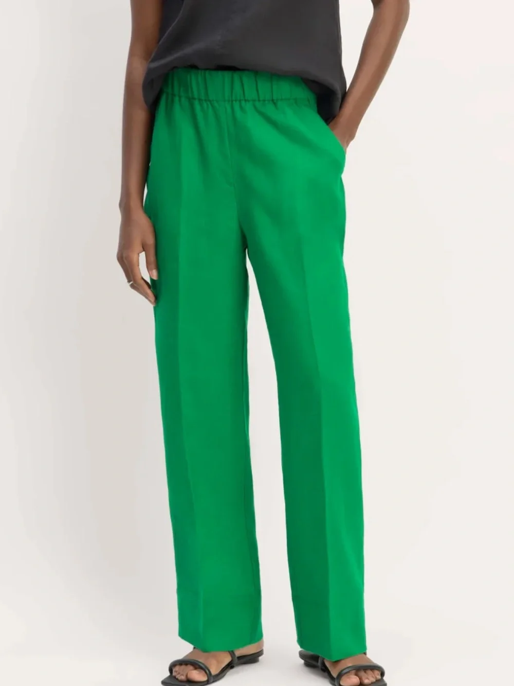 Everlane Linen Easy Pant — Grass Green